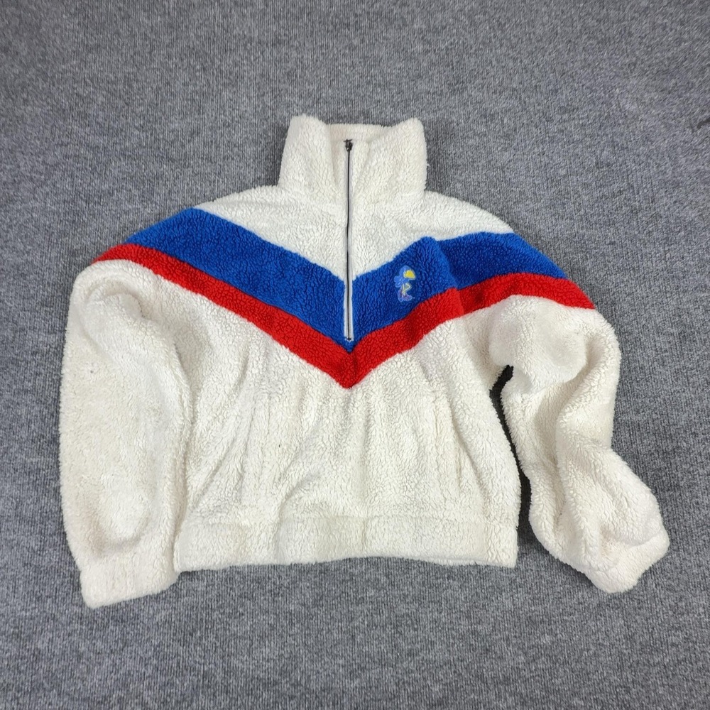 Kansas Jayhawks Sweatshirt Womens Medium White NCAA Sherpa Summit Sportswear